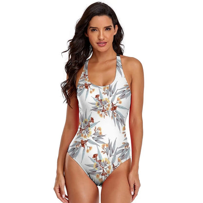 Tropical flamingo print Swimsuit Printed Rave Swimwear 1 Piece Bathing Suit