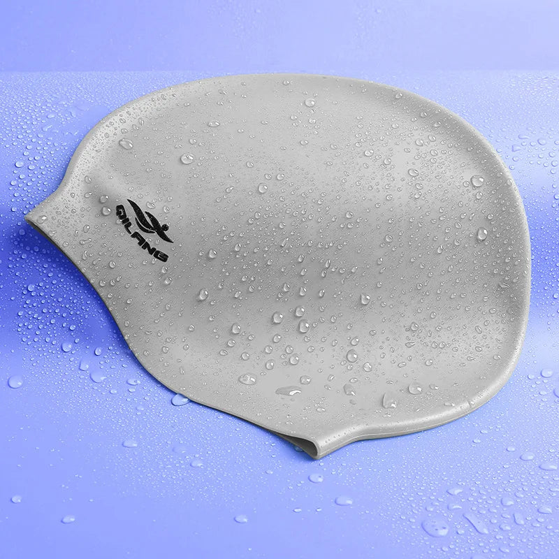 Waterproof Silicone Swim Caps Women Men High Elastic Flexible Protect Ears Hair Swimming Pool Hat for Adults Children Girls Boys