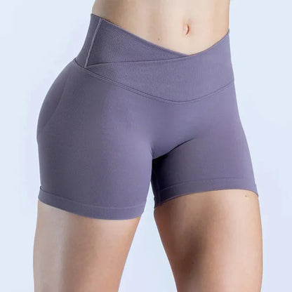 Vision Shorts  4.5" Gym Clothes Women Seamless Leggings Waist Cross Fitness Scrunch Booty Tights Running Cycling Shorts XP126