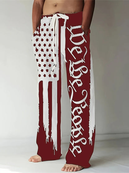 Men's Pants Casual Slim Loose Lightweight Pants Stretch Drawstring Beach Travel Essential Pants