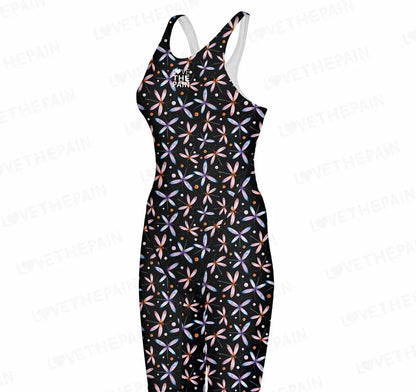 Women Open Back Kneeskin Tech Suit Swimsuit Competition Training Neck to Knee Swimsuit One-piece Jumpsuit Professional Swimsuit