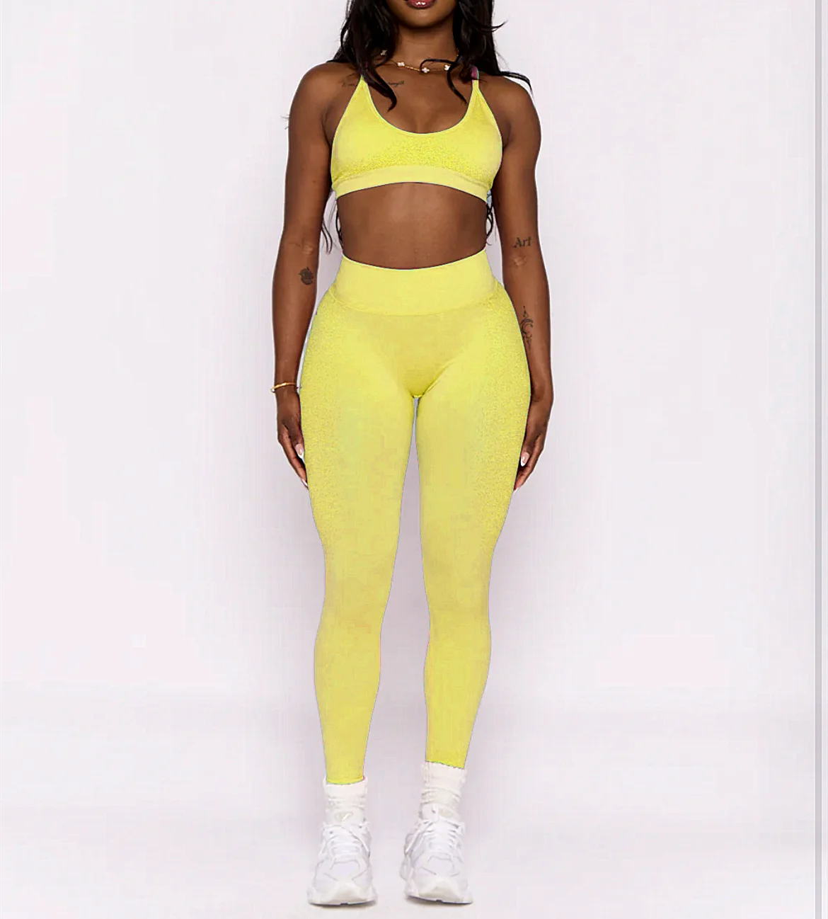 2PCS Pad Women Sport Sets Push Up Yoga Pants Hollow Back Gym Fitness Bra Workout Running Leggings, Seamless Sets