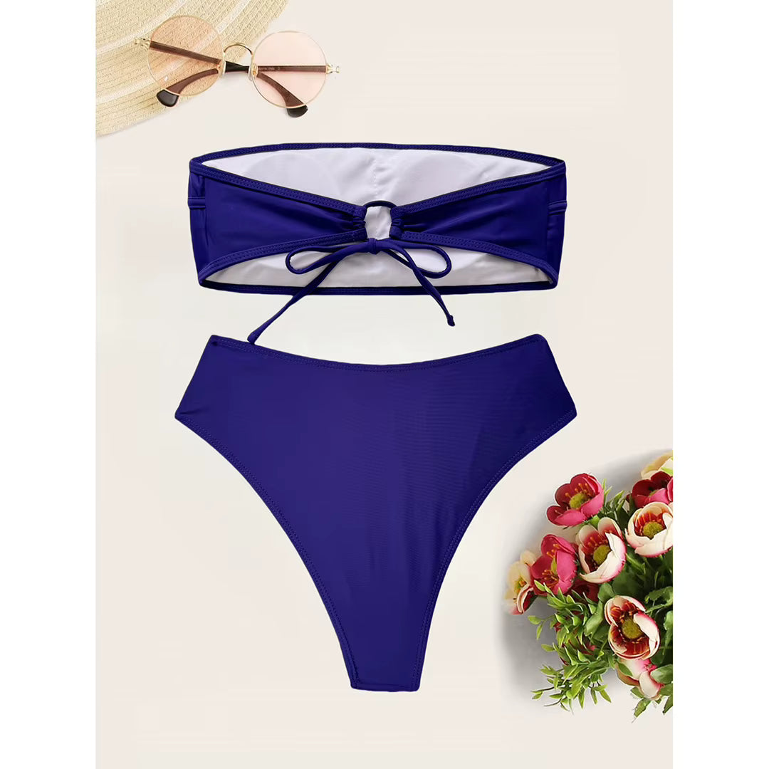 Women's High-Waisted High-Cut Bikini Set