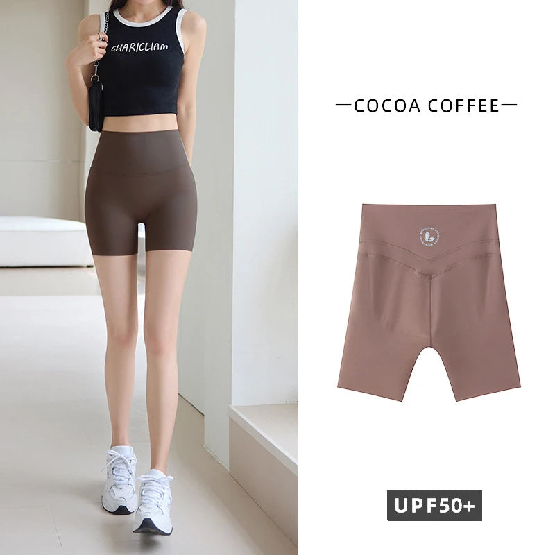 Thin Sharkskin Push Up Mini Shorts Women Slim Tight Butt Lifter Safety Shorts Sport Fitness Yoga Cycling Shorts