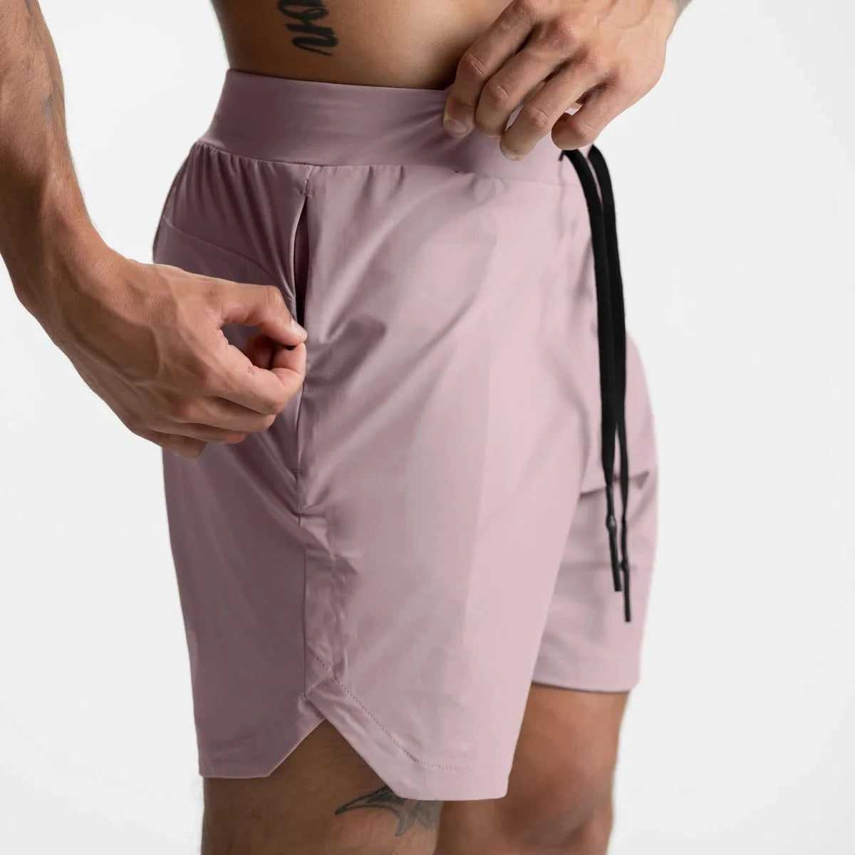Men Quick Dry Exercise Tranning Shorts Running Fitness Basketball Sports Gym Crossfit Sweatpants with Zipper Back Phone Pouch