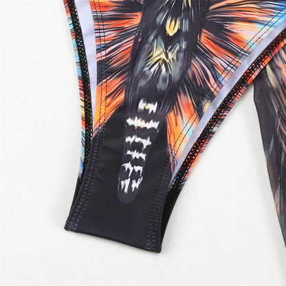 3 Pieces Bikini With Beach Skirt Butterfly Print String Bathing Suit Women Swimwear Female Swimming Swimsuit