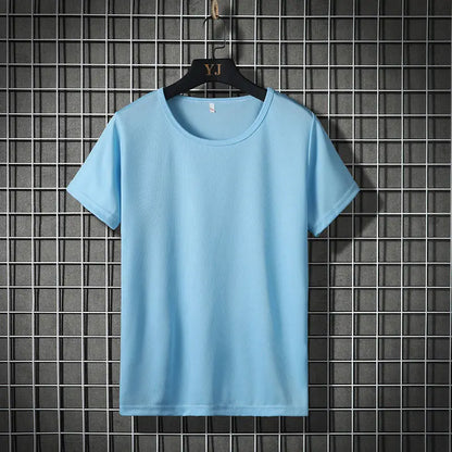 Plus Size 10XL 150KG summer Men sports Quick dry tshirts Short sleeve hole Breathable out door tees large size elasticity tops