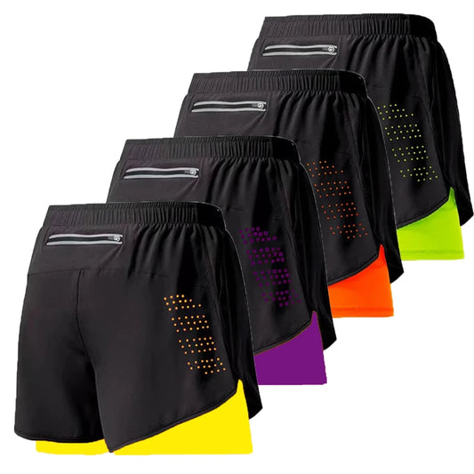 Running Shorts Sportswear 2 in 1 Training Short Pant Summer Double-deck Beach Homme Jogging Clothing Gym Sport Shorts Men