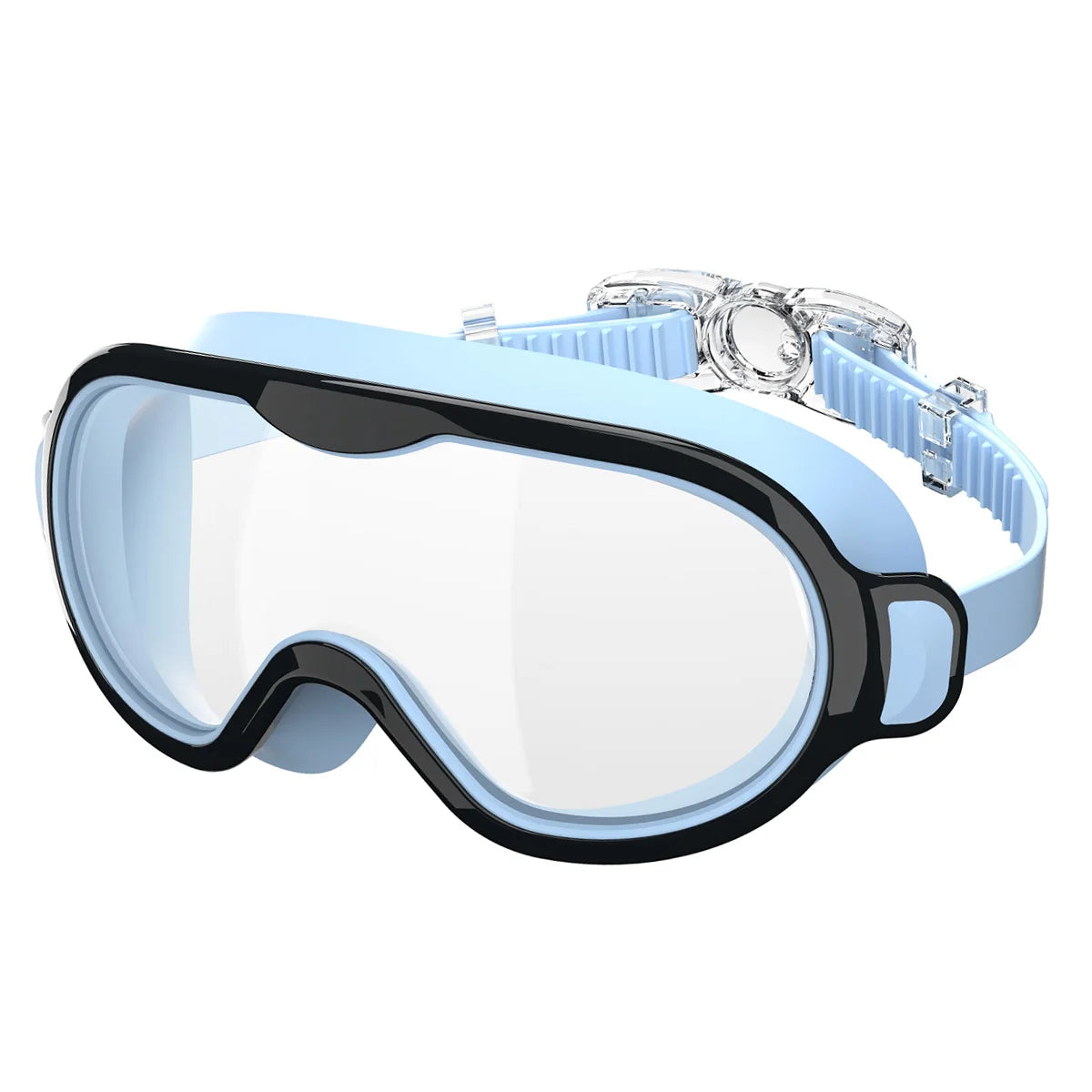 Kids Swimming Goggles Large Frame Wide View Clear Vision Anti-Fog Anti-UV No Leaking Waterproof Quick Adjustable Child Age 6-15