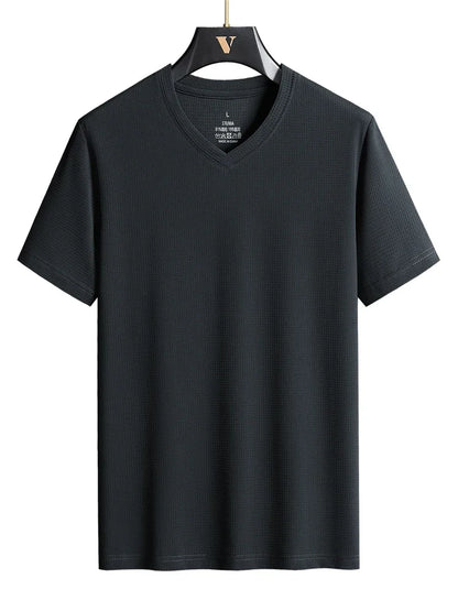 Plus Size 7XL 8XL 9XL Summer Workout V-Neck T Shirts For Men Moisture Wicking Athletic Men's Gym Jogging Performance T Shirts