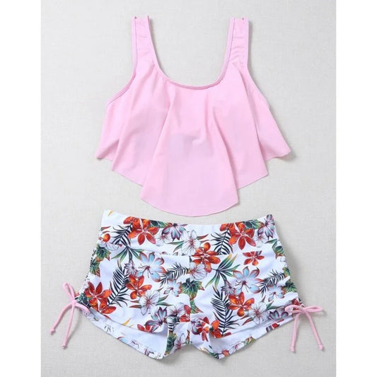 Summer Print Swimsuit Tankini Sets Female Swimwear Sports Beach Wear Two-Piece Girls Bathing Suits Pool Women Swimming Suit