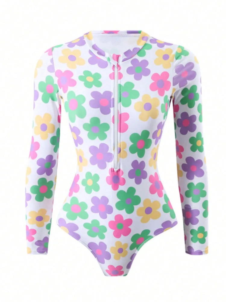 Lady Print Zipper Swimwear Women Push UP One Piece Swimsuit Monokini Summer Brazilian Beach Bathing Suit