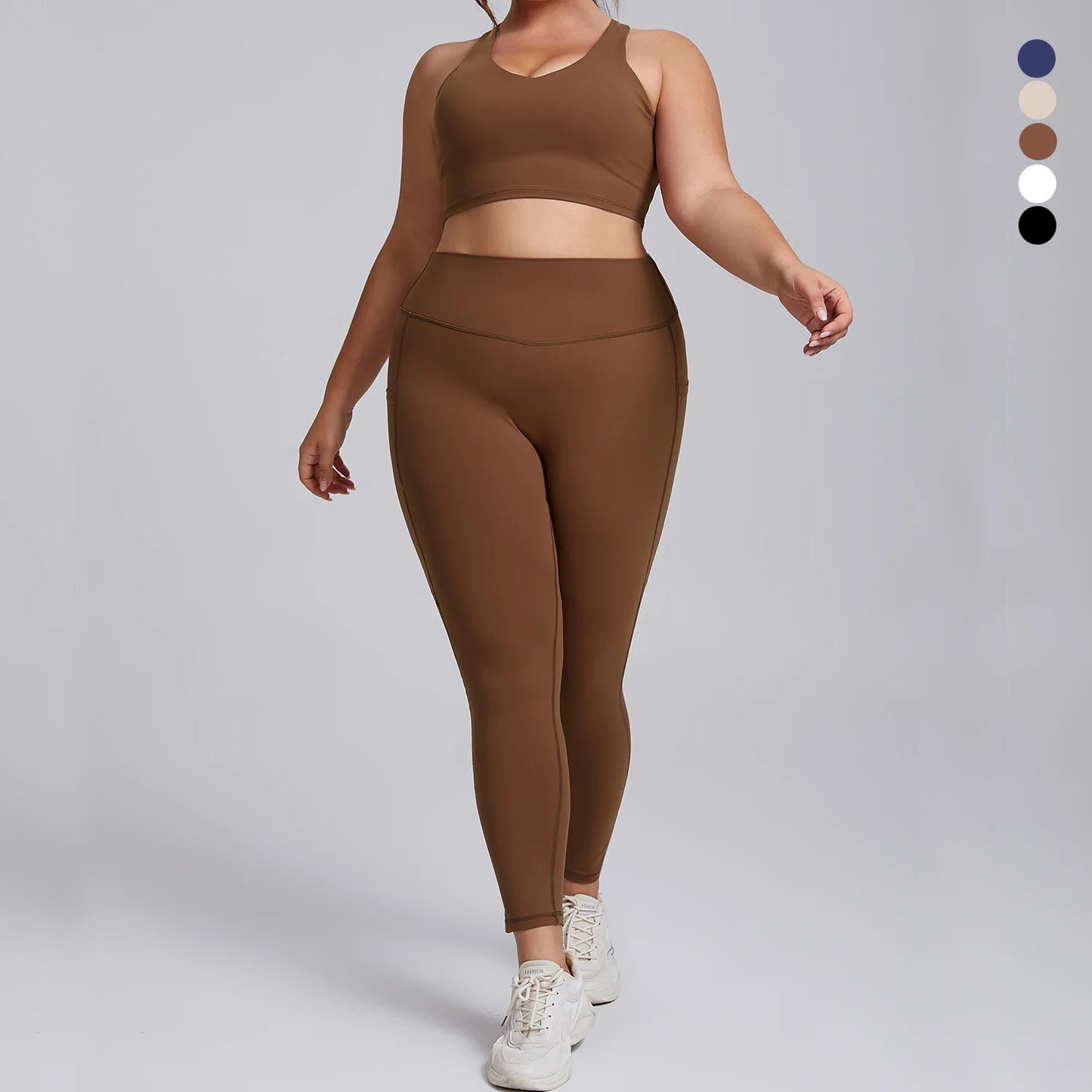 Yoga Set Women Plus Size Workout Outfit Curvy Women Sports Bra Gym Leggings Super Stretch Fitness Suit 3XL Women Activewear Sets