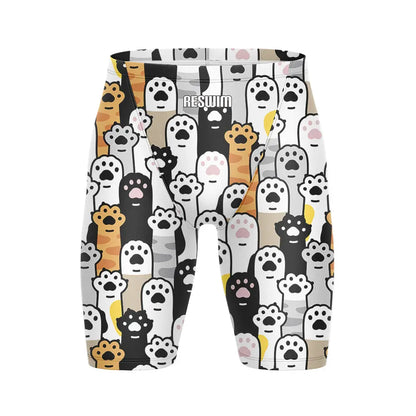 Men's Swim Jammer Athletic Practice Knee-Length Swimsuit Shorts Beach Tights Shorts Swim Pool Pants Swimming Trunks Swimwear