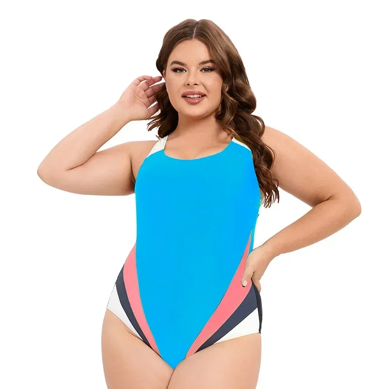 Sport High Waist Bikinis Set Plus Size Women One Piece Surfing Swimwear Tankini Swimsuit Summer Beach Bathing Suit 5XL