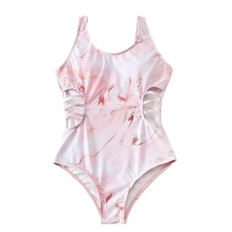 Children's Swimwear Girls One-Piece Swimsuit For Girl 130-160 Bathing Suit Beachwear Bath Suit 8-14 Years Monokini