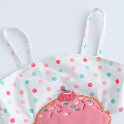 Summer Children Girl Swimsuit Icecream Design Kids Children Newborn Swimwear Beach Wear Bathing Suit