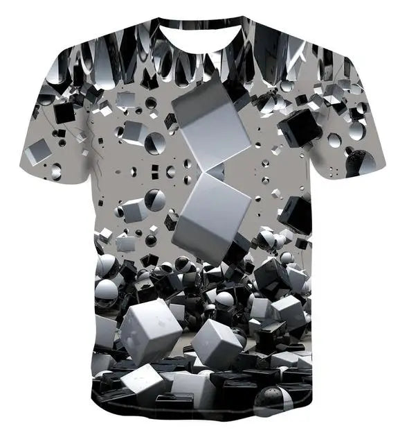 Men's 3d T-shirt Casual Short-sleeved O-neck Fashion Funny Printing T-shirt Men and Women T-shirt High-quality