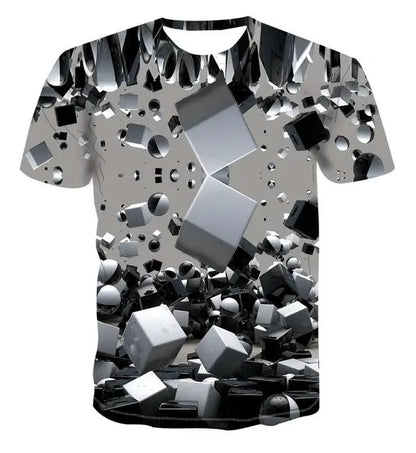 Men's 3d T-shirt Casual Short-sleeved O-neck Fashion Funny Printing T-shirt Men and Women T-shirt High-quality