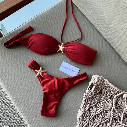 Micro Bikini Women Swimsuit Push Up Swimwear Bikini Set Brazilian Biquini Female Swimming Suit Starfish Beachwear