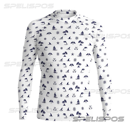 Men Long Sleeve Surfing Clothing UV Protection Water Sports Swimming Tops High-Elastic Diving Tight Swimwear