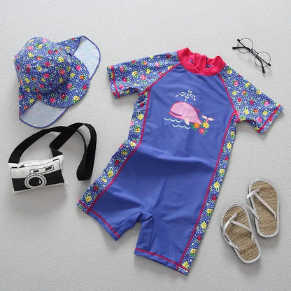 Girls Swimwear One Piece Baby Swimsuit UPF50 UV Protection Infant Toddler Beach Clothes Flamingo Children Swimming Bathing Suit