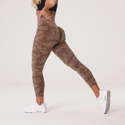 Seamless Workout Gym Leggings Women Camouflage Yoga Pant High Waist Scrunch Butt Fitness Tights 10 Colors XS Sportswear