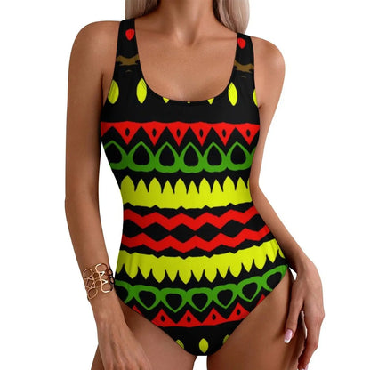 Vintage 80S Swimsuit Funky Splatter Graffiti Push Up Swimwear One-Piece Pool Monokini Bodysuit Design Beach Wear Plus Size