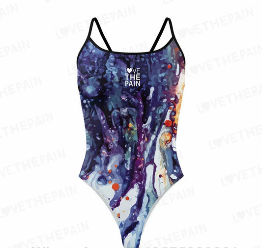 Love The Pain Women Swimming Suit Outdoor Activity Pool Training Sports Swimwear One Piece Sports Swimsuit