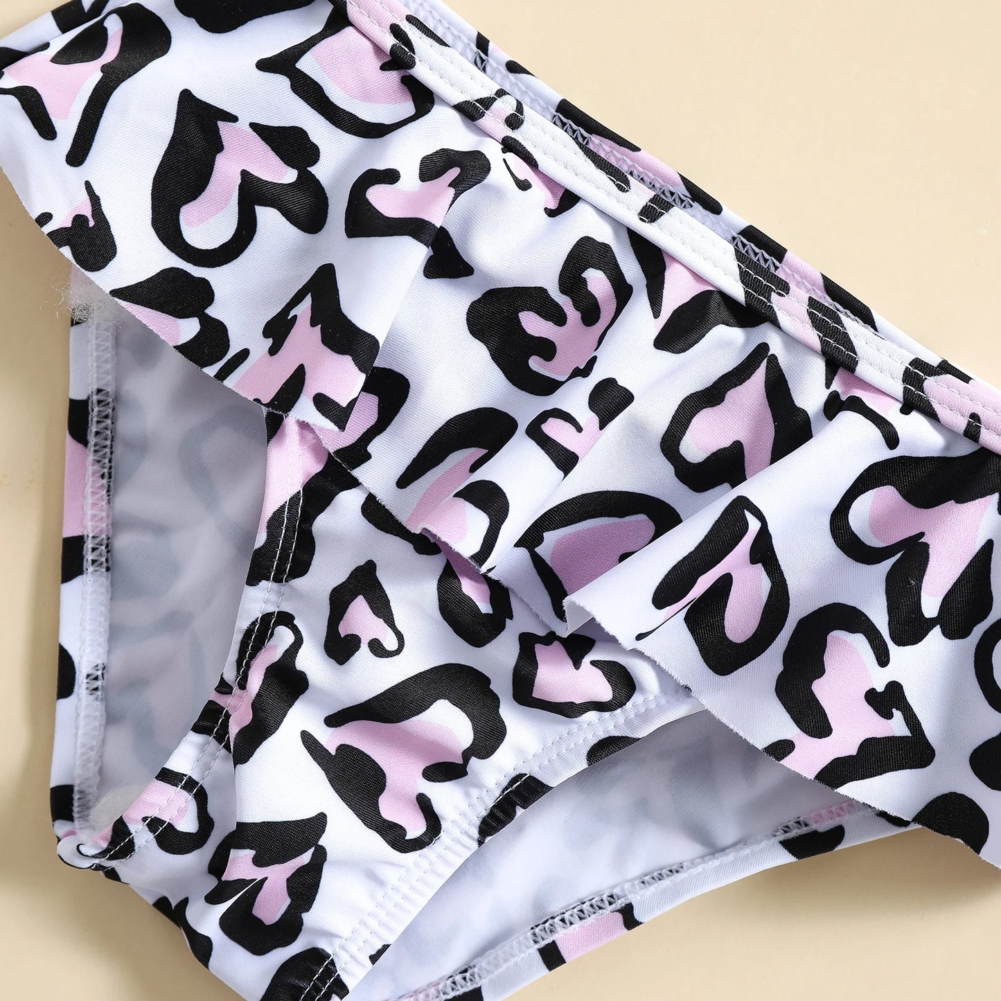 Children's Swimsuit Heart Print Girls' Swimsuit 2 Piece Split Hot Spring Beach Swimsuit