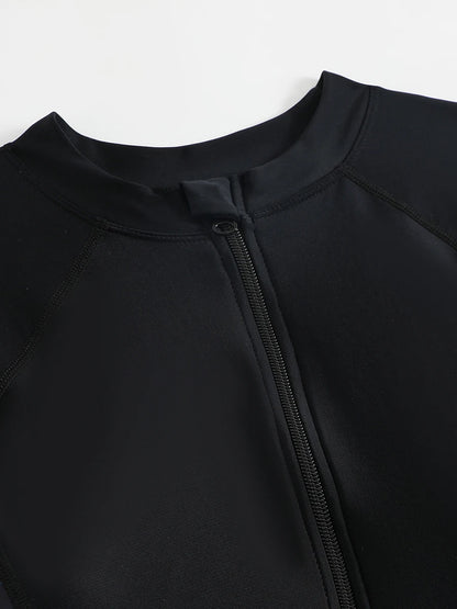 Print Long Sleeve Surfing Women Swimsuit Zipper One Piece Swimwear Female Bathers Bathing Swimming Swim Suit Beachwear