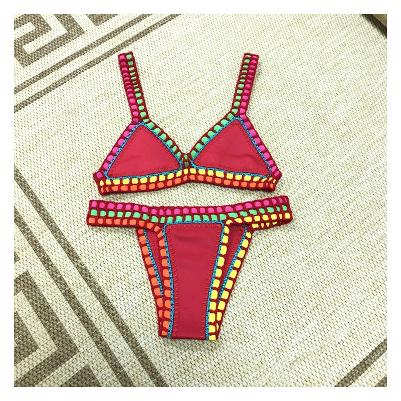 Swimwear  Bikini Bathing Suit Swimsuit Handmade Crochet Bikini Sets Color