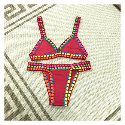 Swimwear  Bikini Bathing Suit Swimsuit Handmade Crochet Bikini Sets Color