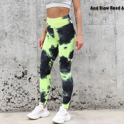 Women's Seamless Leggings High Waist Scrunch Butt Lifting Elastic Leggings Seamless Screen Print Gym Yoga Pants