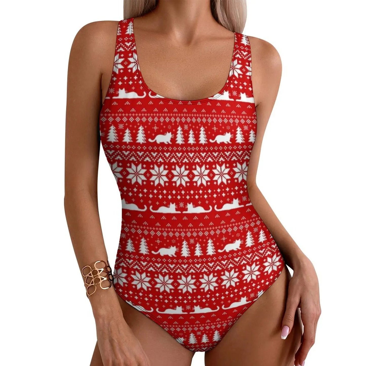 Funny Cat Swimsuit Colorful Cats Pop Art Swimwear One-Piece Fitness Bodysuit Cut Out Bathing Suits Ladies Push Up Beachwear