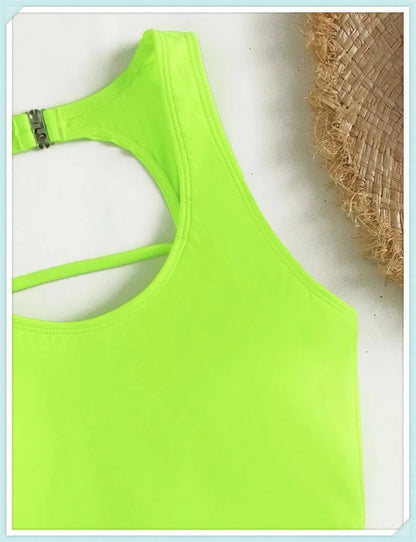 Lace Up Back Swimsuit One Piece Printed Swimwear Women Backless Bathing Swimming Suit Female Padded Beachwear Bodysuit