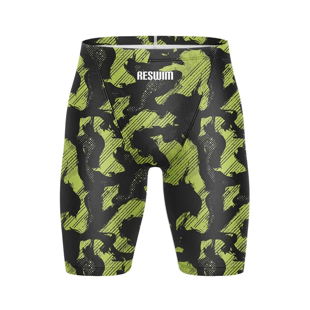 Men's Print Jammer Swimsuit Swimming Trunks Beach Tights Shorts Athletic Training Swimwear Sports Swim Rash Guards Pants