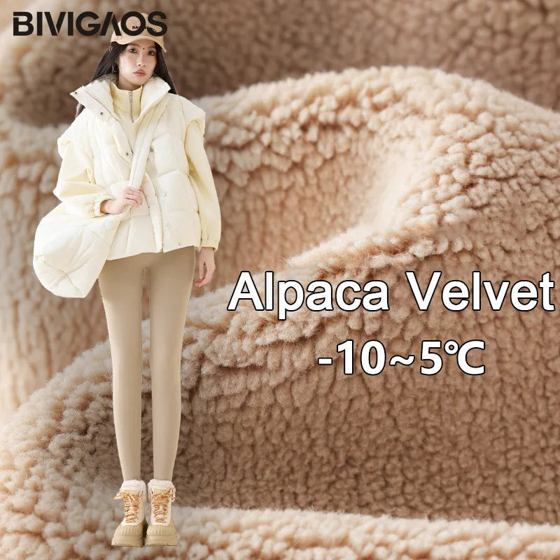 Winter High Waist Fleece Sharkskin Leggings Women Seamless Slim Tight-Fit Velvet Thickened Elastic Warm leggings