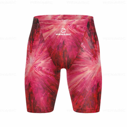Men's Swimming Jammer Swimwear Endurance Athletic Training Swimsuit Summer Beach Swimming Trunks Diving Surf Tight Shorts