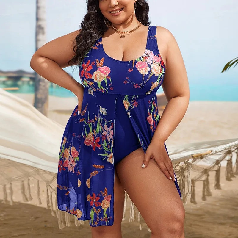 Plus Size High Waist Bikini Women's Push Up Large Size Swimsuit Big Size Tummy Control Swimwear Bikini Sets