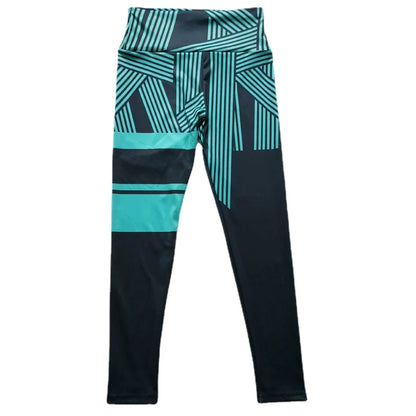 Seamless Yoga Leggings for Ladies Sportswear Young Girls Stripe Digital Printing Tight Pants Gym Push Up Trousers