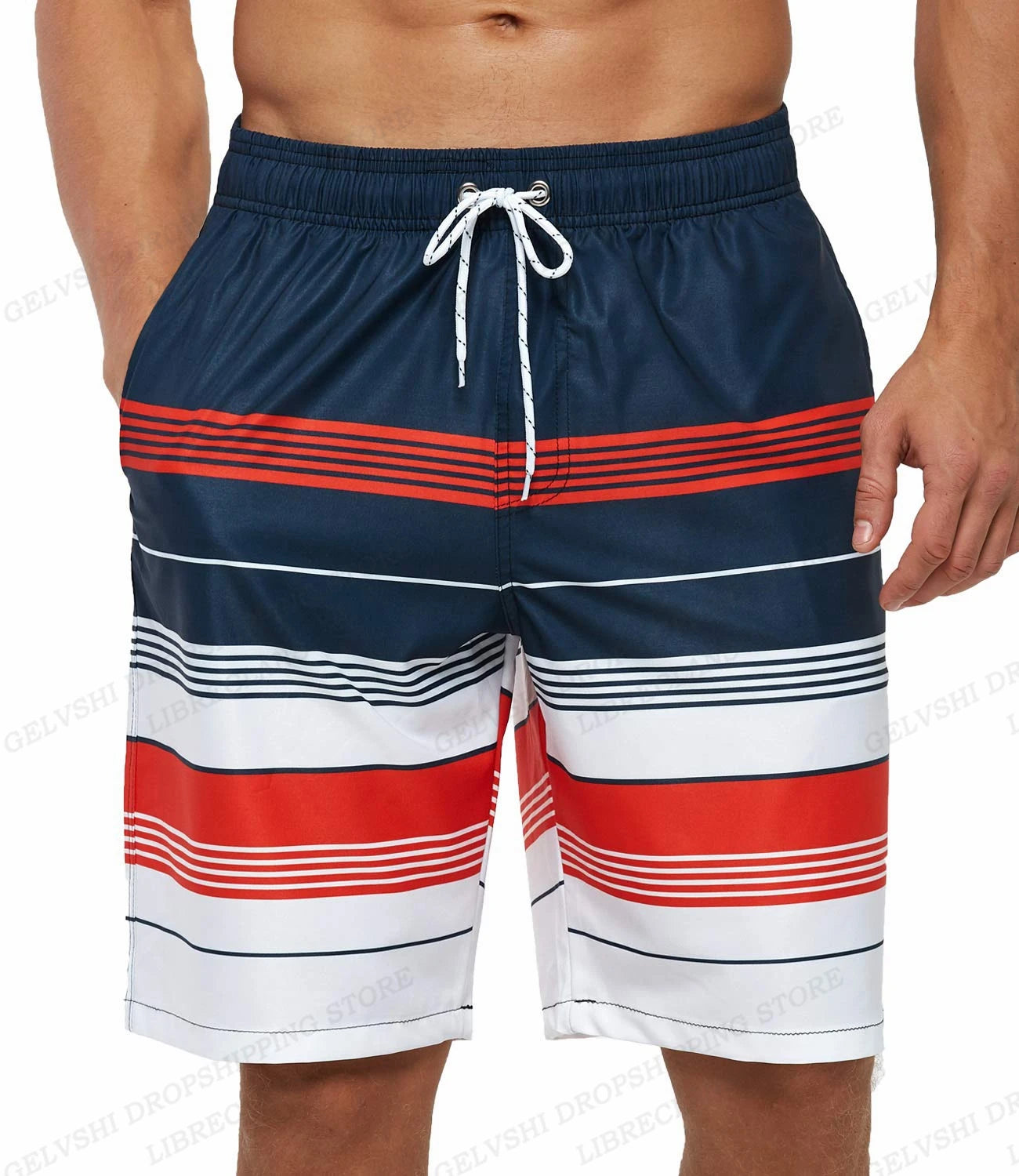 Men's Swimming Shorts Stripe 3d Surfing Board Short Kids Beach Shorts Men Swim Trunks Masculina Sports Fitness Pants Boy Briefs