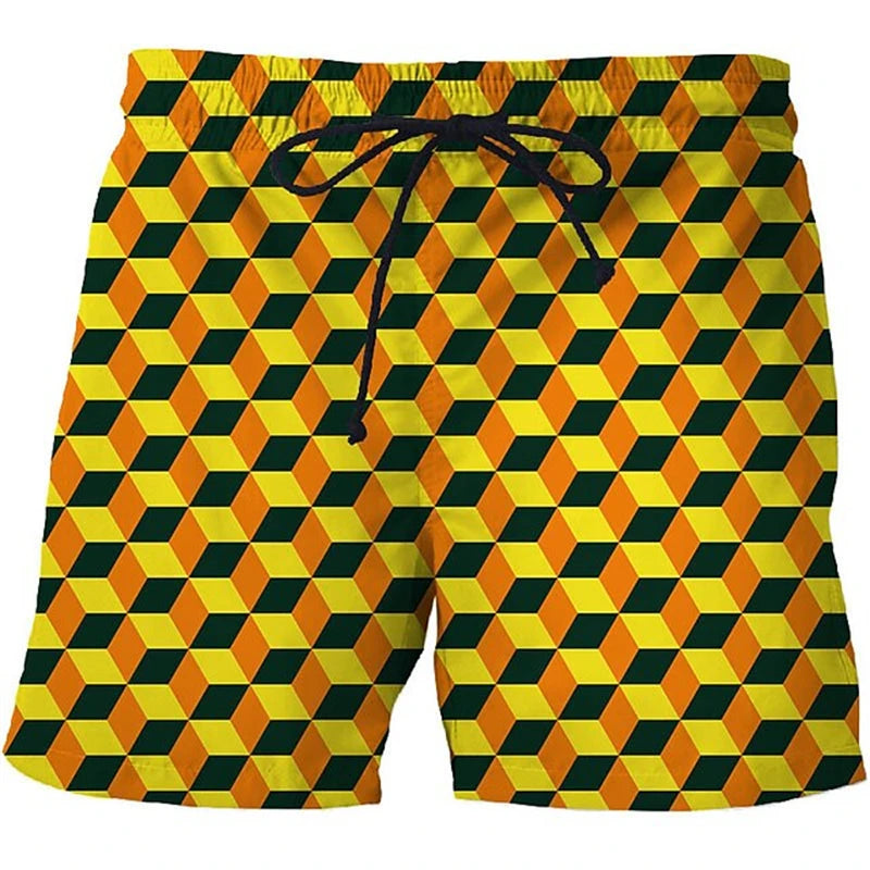 Summer Man Loose Beach Shorts 3D Print Flame Graphics Oversized Men Swimming Shorts Fashion Casual Quick Drying Male Short Pants