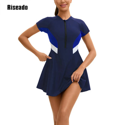 Two Piece Swim dress Swimsuits for Women Tummy Control Swim Dress Cute Modest Skirt Bathing Suit Full Coverage