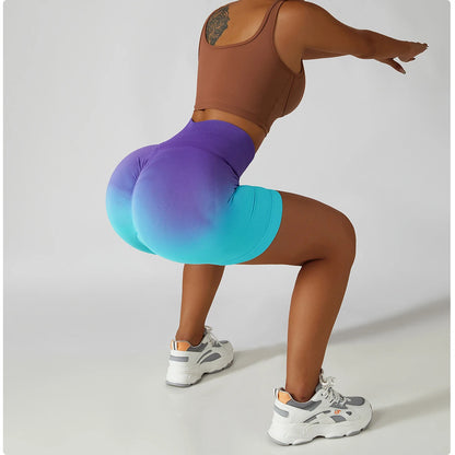 Summer Seamless High Waist Yoga Shorts Butt Lift Cycling Shorts Gym Shorts Women Pants Breathable Tie-dye Sports Leggings Women