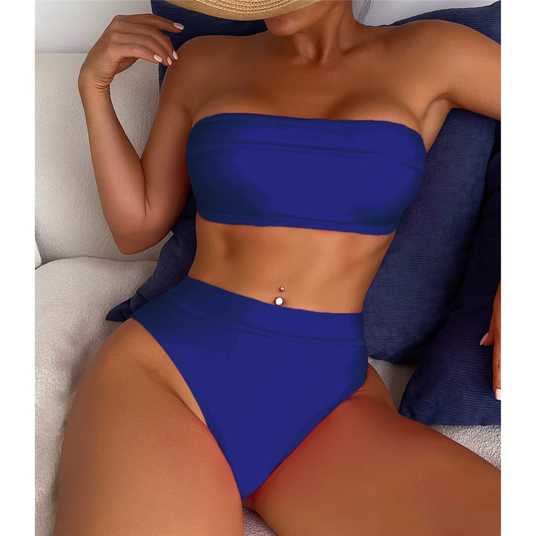 Women's High-Waisted High-Cut Bikini Set