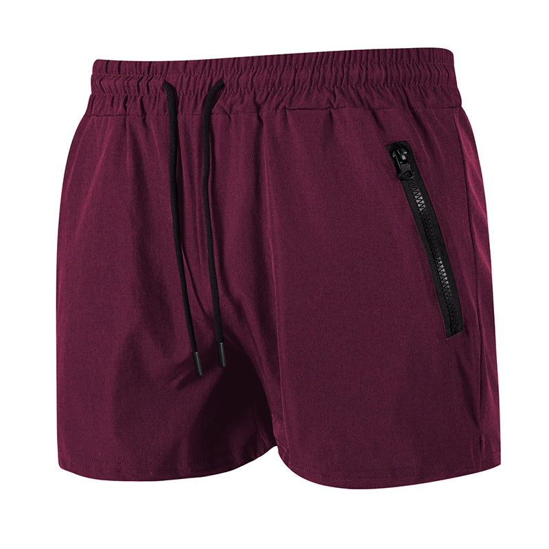 Men's Gym Workout Running Shorts with Zipper Pockets Mesh Liner Summer Sports Athletic Quick Dry Stretchy Shorts Swim Trunks