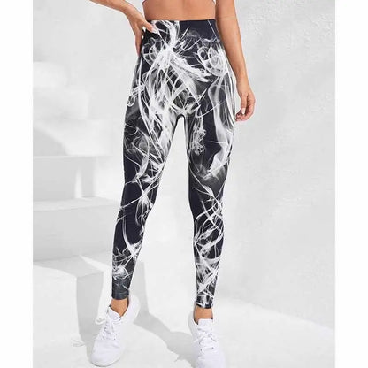 3D Print Tie Dye Sports Pants Women Seamless  Leggings High Waist Fitness Push Up Leggings Gym Clothing Workout Tights