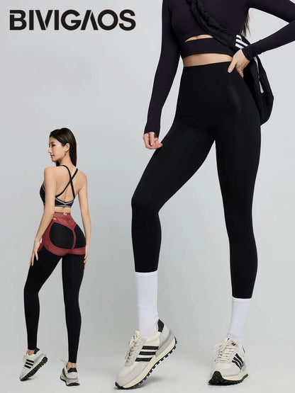 Body Shaping Butt Lifter Sharkskin Leggings Women Micro Pressure Tight Slimming Sports Fitness Leggings