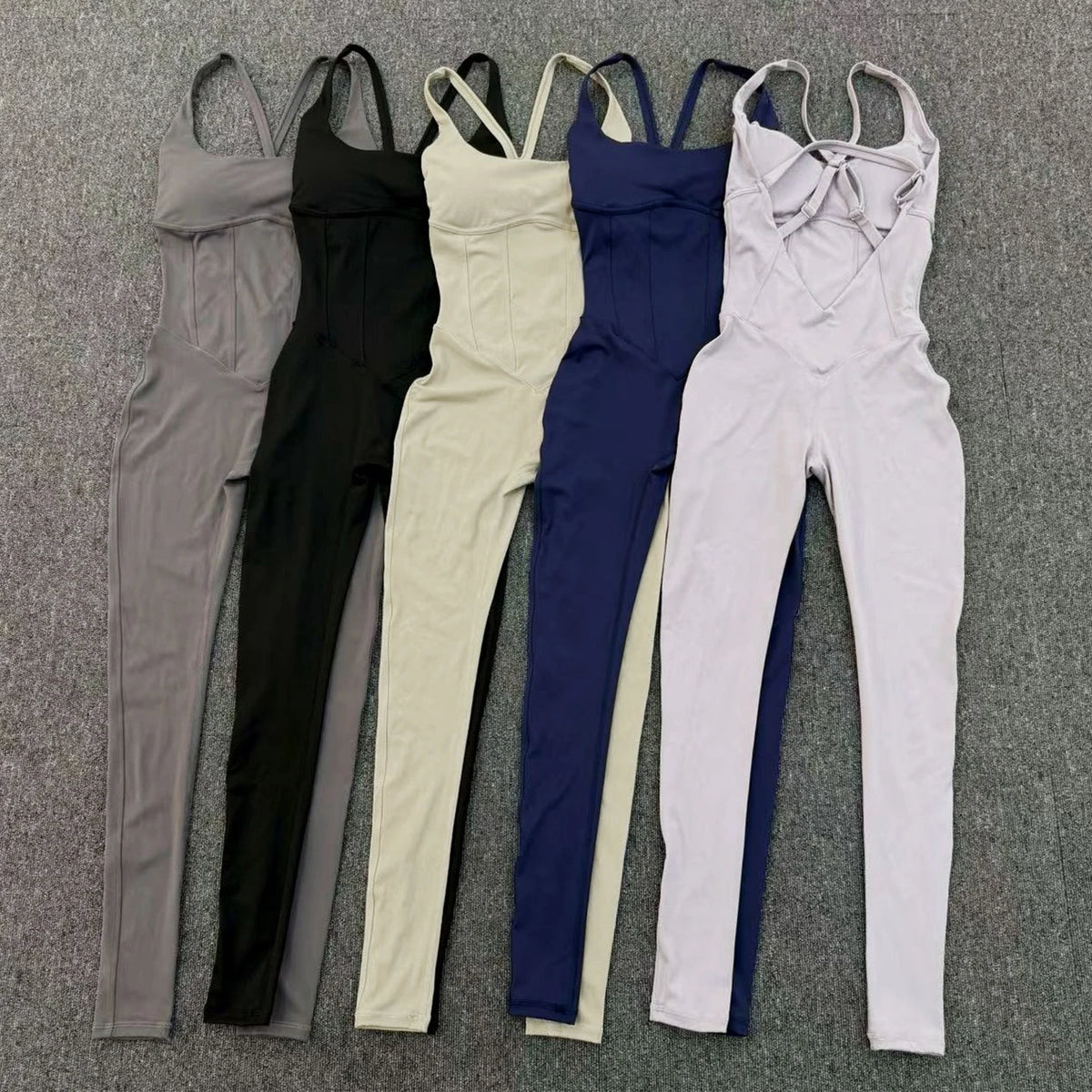 Women's Adjustable Cross-Back Workout Jumpsuit